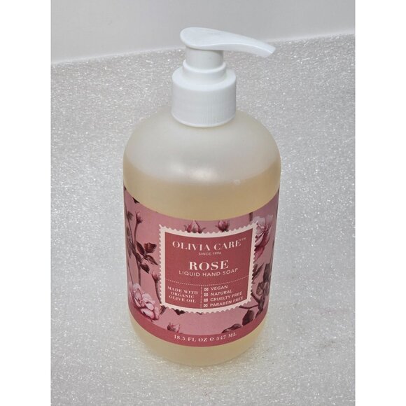 Olivia Care Rose Liquid Hand Soap 18.5 Fl Oz Vegan Natural Cruelty-Free - Picture 1 of 3